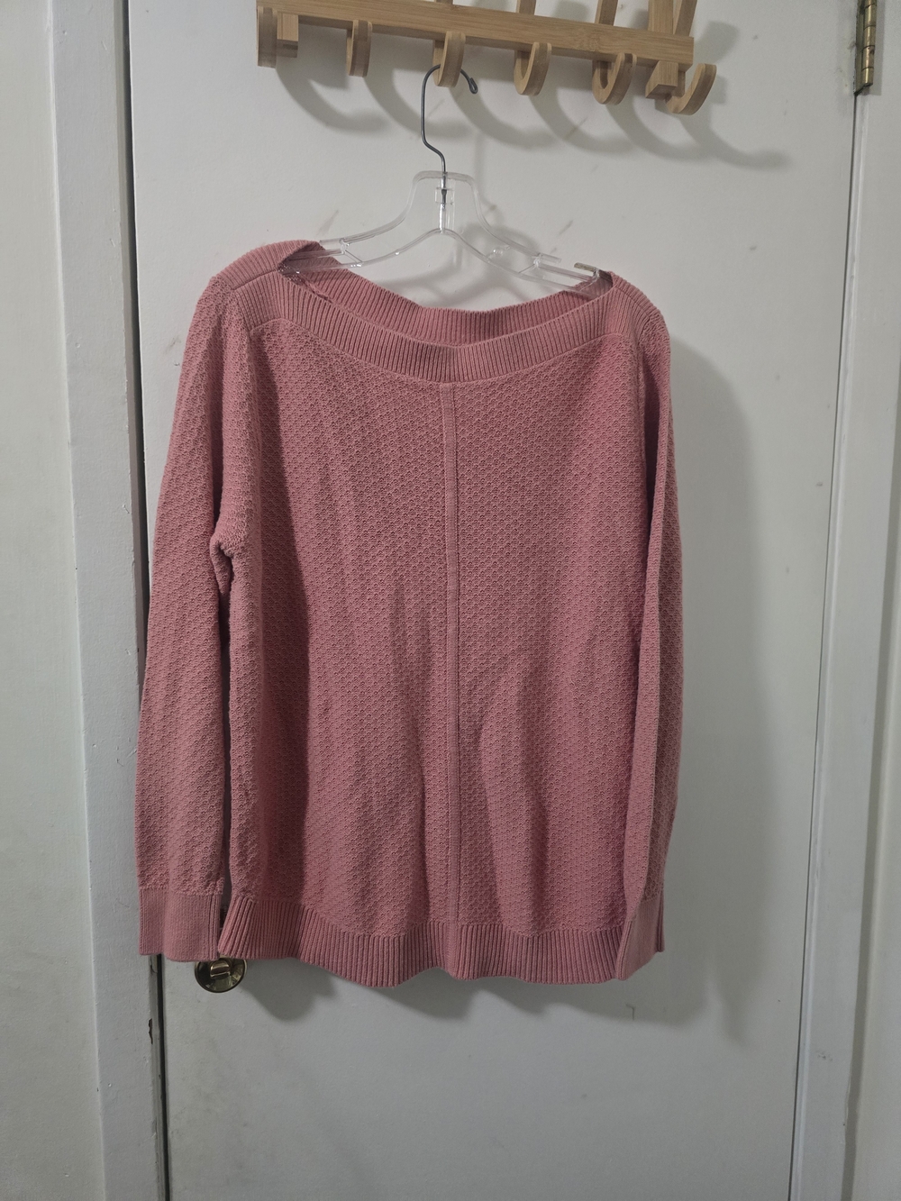 💖 Pretty in Pink Textured Boatneck Knit Sweater 💖